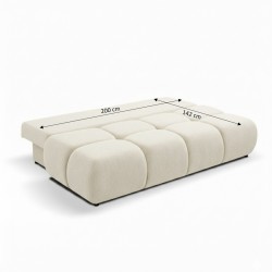 Verwandelbares 3-Sitzer-Sofa TASCA aus Bouclé-Stoff in Greige