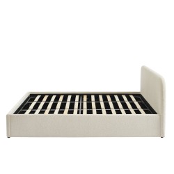 Lit coffre GELA tissu chenille beige 180x200 sommier inclus