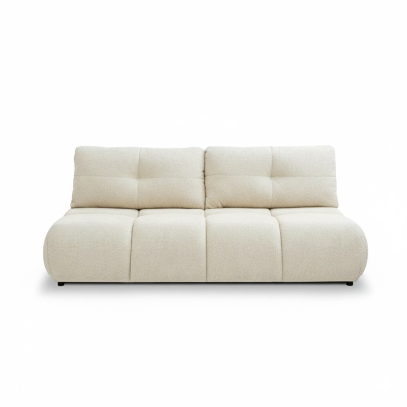 Verwandelbares 3-Sitzer-Sofa TASCA aus Bouclé-Stoff in Greige