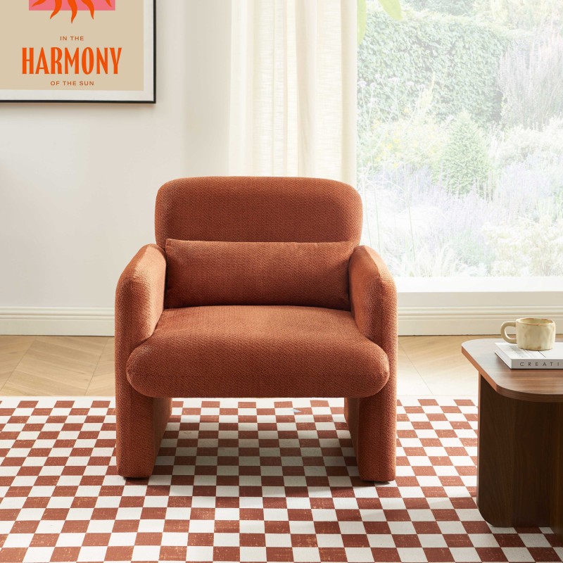 Fauteuil OMA tissu brique