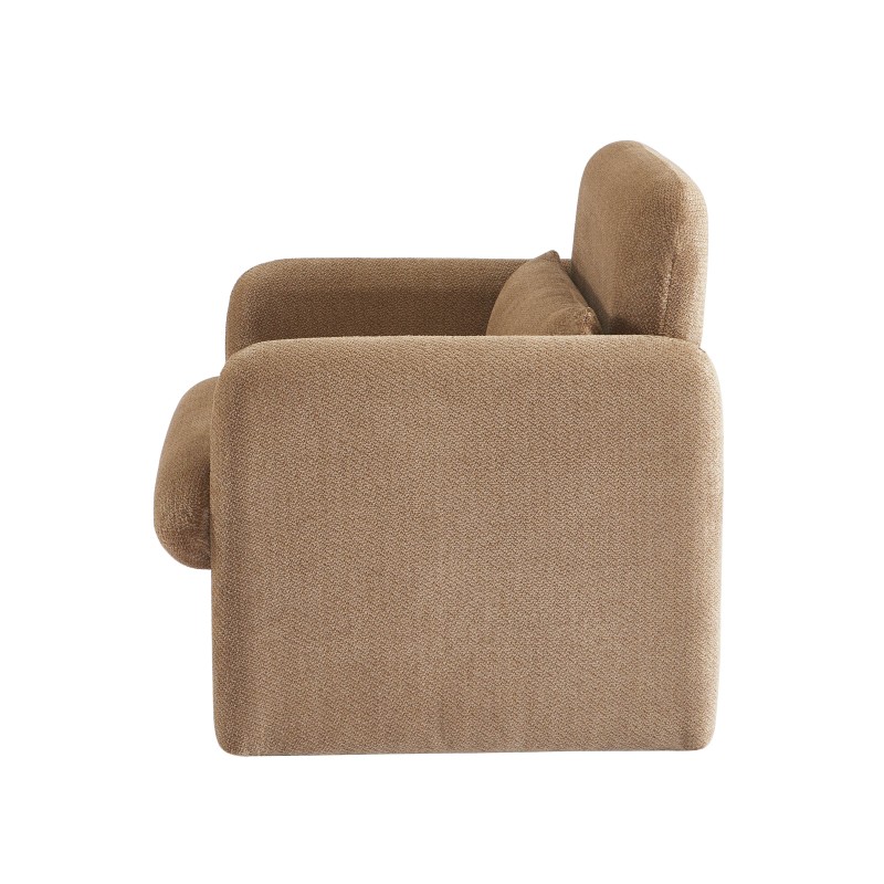 Fauteuil OMA tissu marron