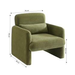 Fauteuil OMA tissu vert