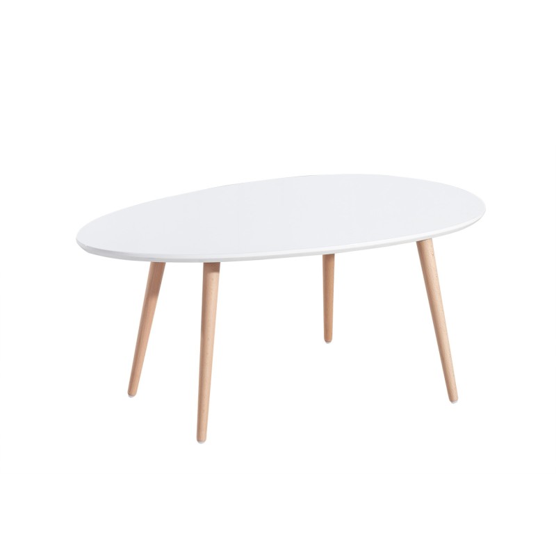 Table basse STONE laqué blanc mat 98cm