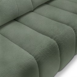 Canapé droit convertible GIORGIO 3 places tissu bouclette vert kaki