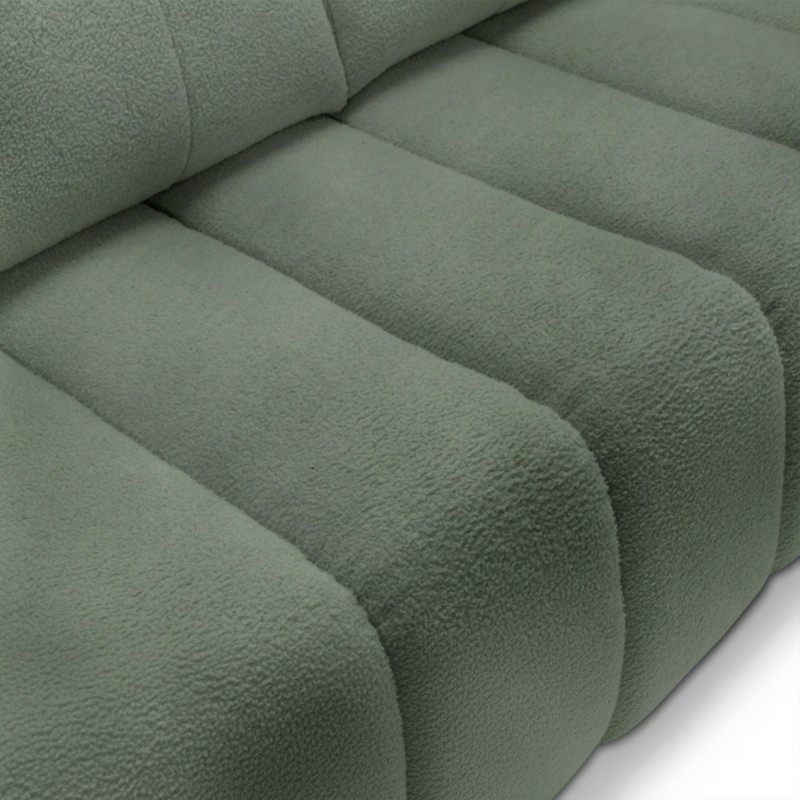 Canapé droit convertible GIORGIO 3 places tissu bouclette vert kaki