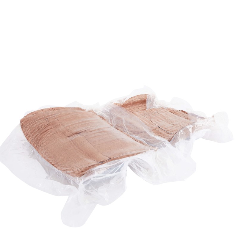 Canapé d'angle droit AUREA compressé tissu beige 4 places