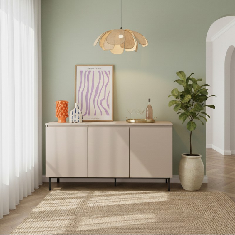 Sideboard ARNI in Kaschmir, 3 Türen, 150 cm