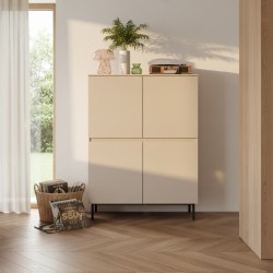 Buffet haut ARNI cachemire 4 portes 100cm