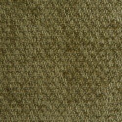 Sessel JUDY aus grünem Chenille-Stoff mit nussbaumfarbenen Kugelfüßen