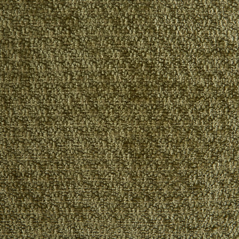 Sessel JUDY aus grünem Chenille-Stoff mit nussbaumfarbenen Kugelfüßen