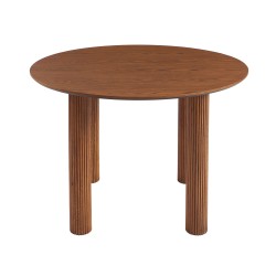 Table de séjour PENELOPE ronde placage chêne couleur noyer 115 cm