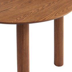 Table de séjour PENELOPE ronde placage chêne couleur noyer 115 cm