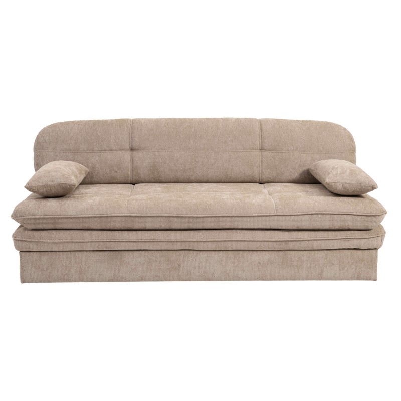 Banquette convertible CILA 3 places tissu marron