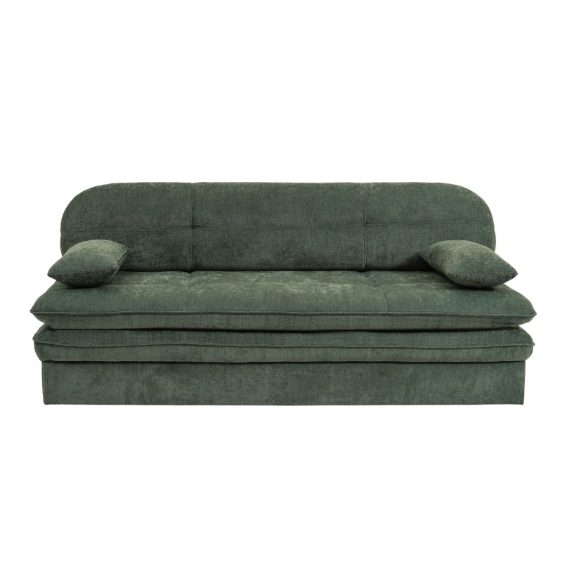Banquette convertible CILA 3 places tissu vert