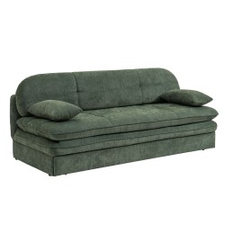 Banquette convertible CILA 3 places tissu vert
