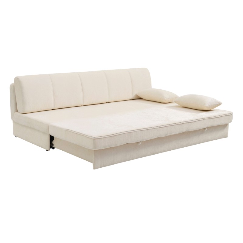 Banquette LUMA convertible 3 places tissu chenille beige