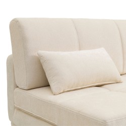 Banquette LUMA convertible 3 places tissu chenille beige