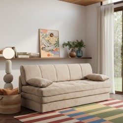 Banquette LUMA convertible 3 places tissu chenille marron