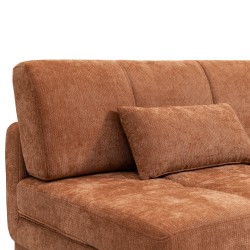 Banquette LUMA convertible 3 places tissu chenille terracotta