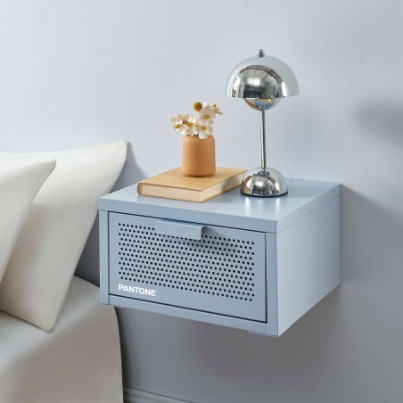 Comodino da parete PANTONE in metallo grigio blu 40 cm