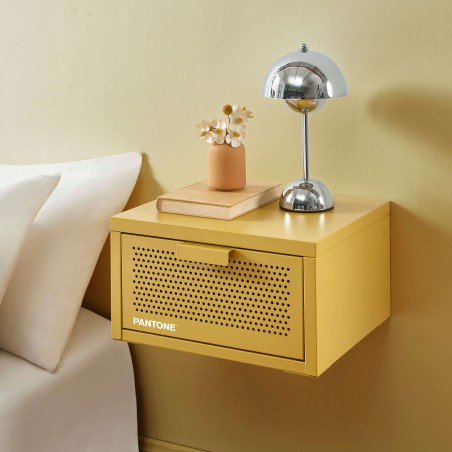 Comodino da parete PANTONE in metallo giallo senape 40 cm