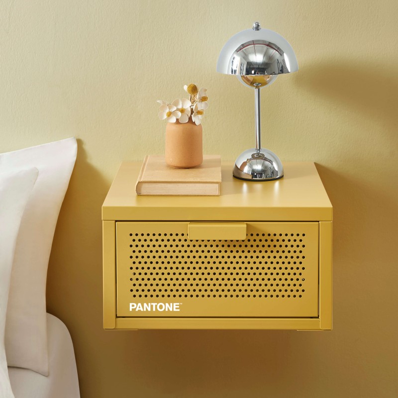 Wand-Nachttisch PANTONE aus senfgelbem Metall, 40 cm