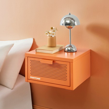 Wand-Nachttisch PANTONE aus orangefarbenem Metall, 40 cm