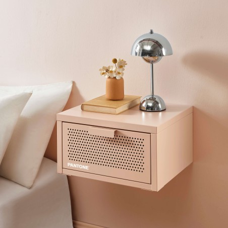 Table de chevet murale PANTONE métal rose blush 40cm