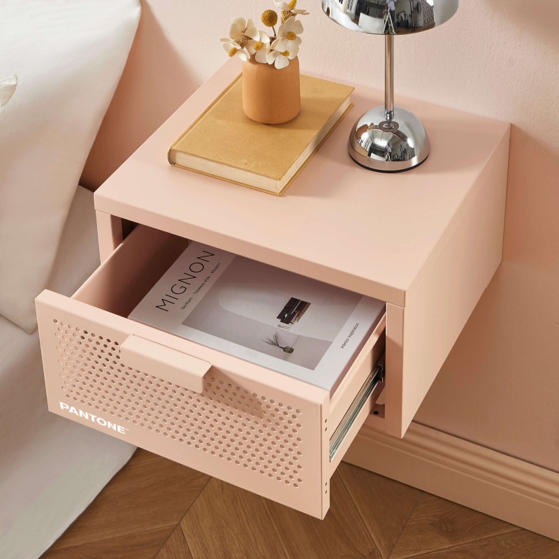 Wand-Nachttisch PANTONE Metall in Blush Pink 40 cm