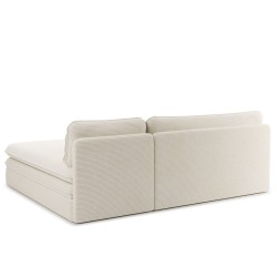 Banquette d'angle convertible NOMA 4 places velours côtelé écru