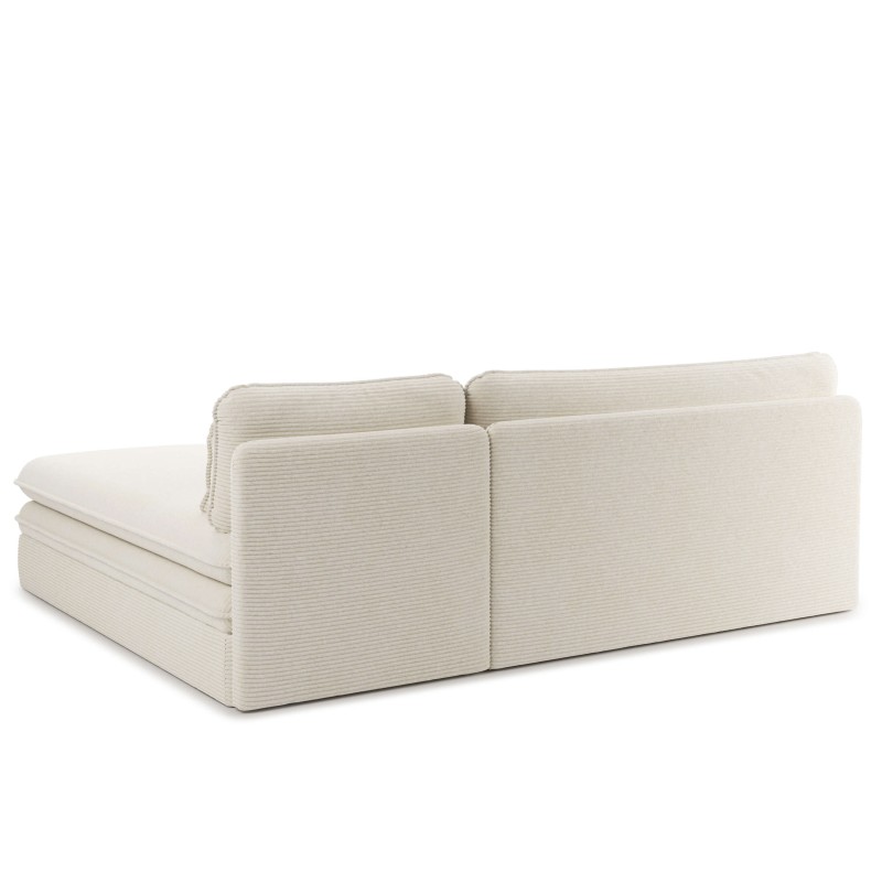 Banquette d'angle convertible NOMA 4 places velours côtelé écru