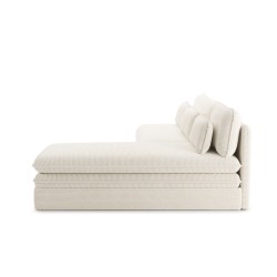 Banquette d'angle convertible NOMA 4 places velours côtelé écru