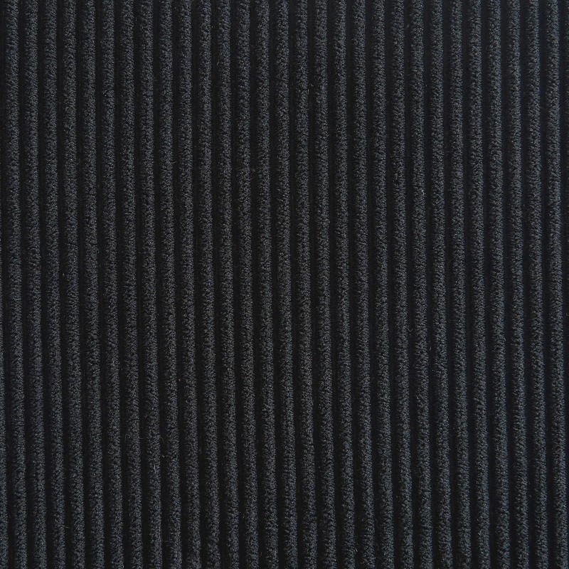 Lot de 4 chaises empilables FRIDA velours côtelé noir et métal noir