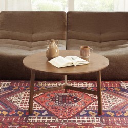 Tables basses gigognes rondes DOLLY en placage frêne couleur noyer