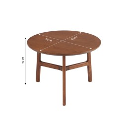 Tables basses gigognes rondes DOLLY en placage frêne couleur noyer