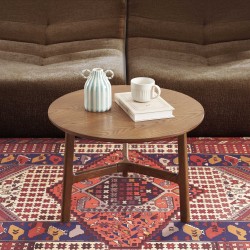 Tables basses gigognes rondes DOLLY en placage frêne couleur noyer