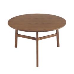 Tables basses gigognes rondes DOLLY en placage frêne couleur noyer