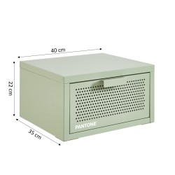 Wand-Nachttisch PANTONE aus mandelgrünem Metall, 40 cm