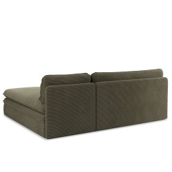 Banquette d'angle convertible NOMA 4 places velours côtelé vert