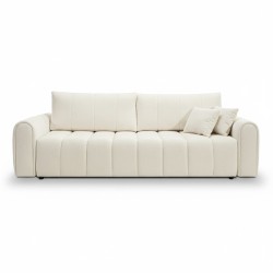 Divano letto GIORGIO 3 posti in tessuto bouclé grezzo