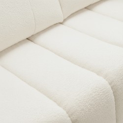 Divano letto GIORGIO 3 posti in tessuto bouclé grezzo