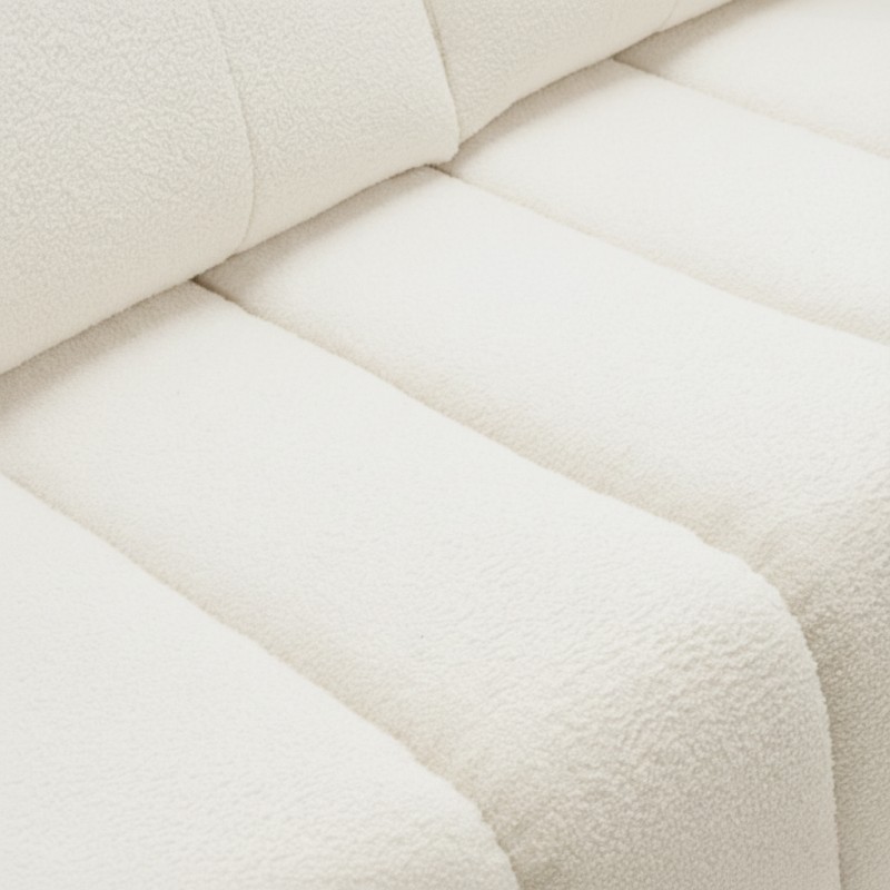 Divano letto GIORGIO 3 posti in tessuto bouclé grezzo