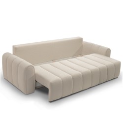 Canapé droit convertible GIORGIO 3 places tissu bouclette taupe