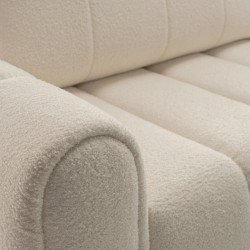 Canapé droit convertible GIORGIO 3 places tissu bouclette taupe