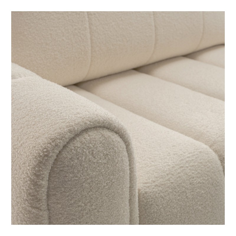 Canapé droit convertible GIORGIO 3 places tissu bouclette taupe