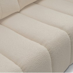 Canapé droit convertible GIORGIO 3 places tissu bouclette taupe