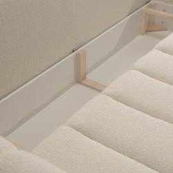 Canapé droit convertible GIORGIO 3 places tissu bouclette taupe