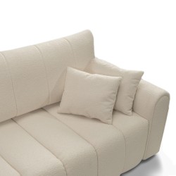 Canapé droit convertible GIORGIO 3 places tissu bouclette taupe