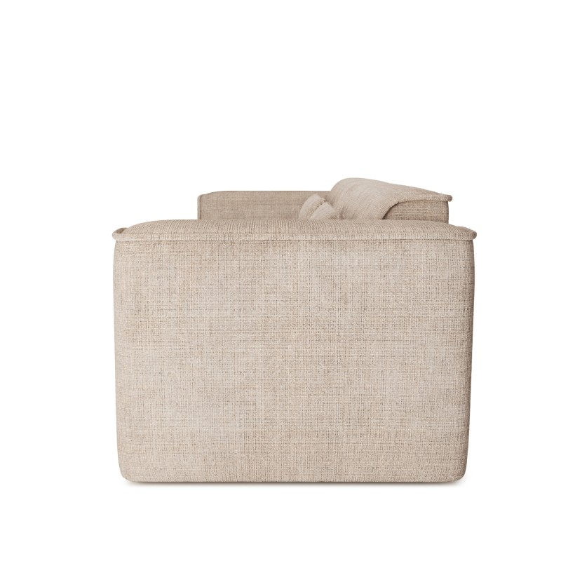 Canapé droit fixe NUNA 3 places tissu taupe