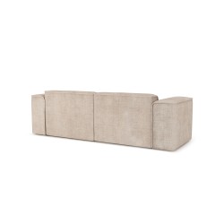 Canapé droit fixe NUNA 3 places tissu taupe